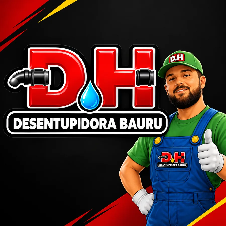 Profissional da D.H Desentupidora Bauru fazendo sinal de positivo